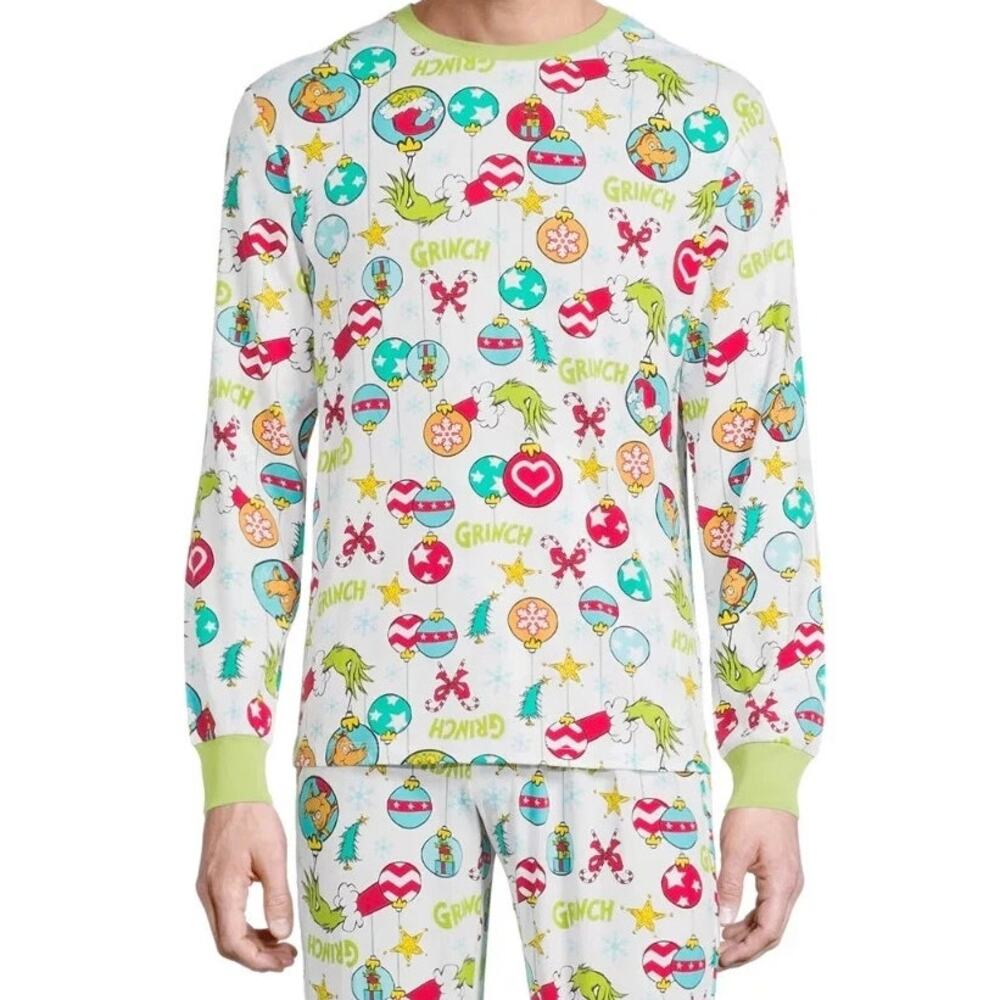 Dr. Seuss The Grinch White Sleepwear Pajama Shirt Men's Size Medium